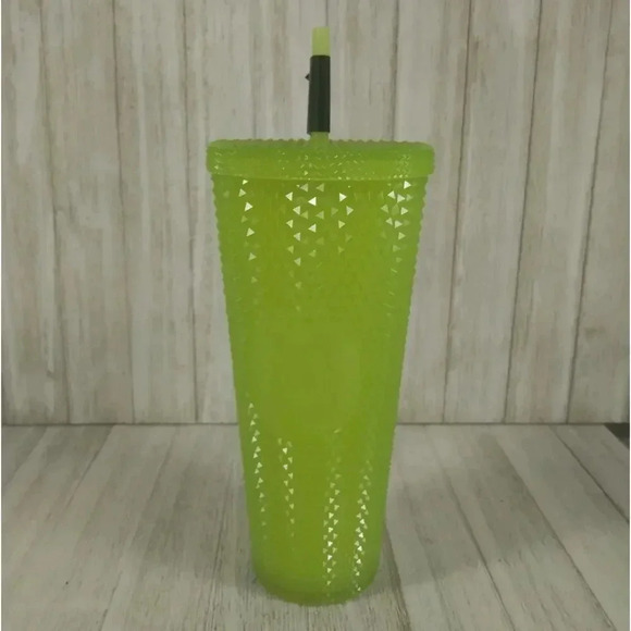 Starbucks 2022 Glow In The Dark Lemongrass Studded Green Tumbler 24oz - Picture 5 of 9